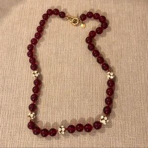 J. Crew red glass bead necklace